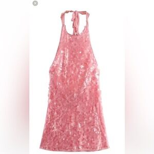Zara Pink Sequin Backless Dress - Glamorous party dress